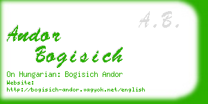 andor bogisich business card